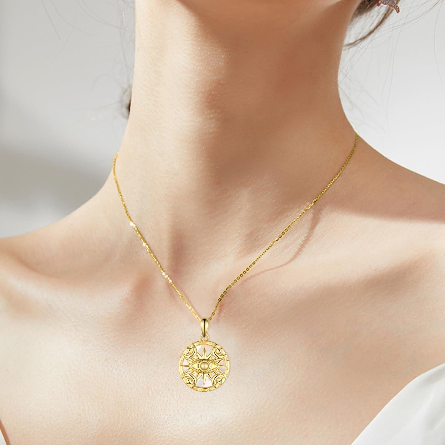 Collar Ojo Maligno Oro para Mujeres en Plata de Ley 925