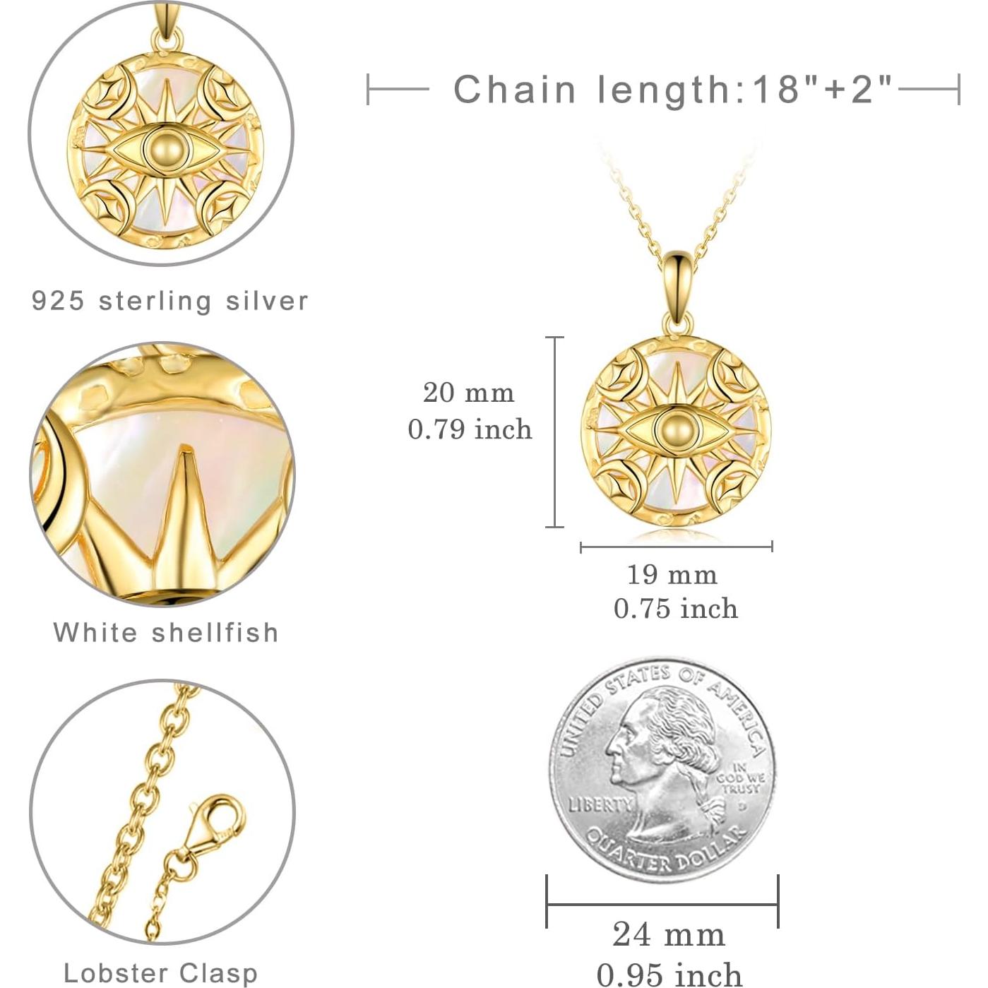 Collar Ojo Maligno Oro para Mujeres en Plata de Ley 925