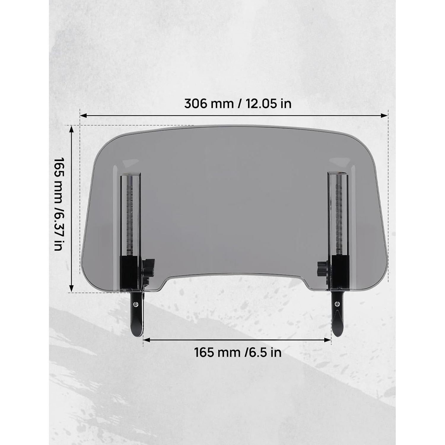 KEMIMOTO Parabrisas de Motocicleta Ajustable de Aluminio Gris Humo