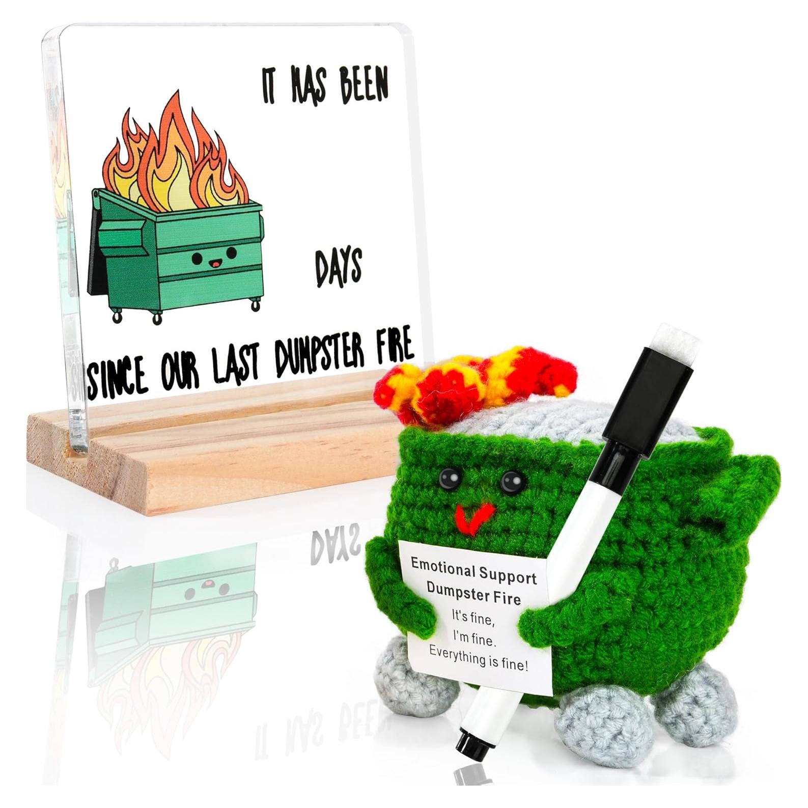 Conjunto de Decoración de Escritorio Verde CAREMORA con Fuego de Basura