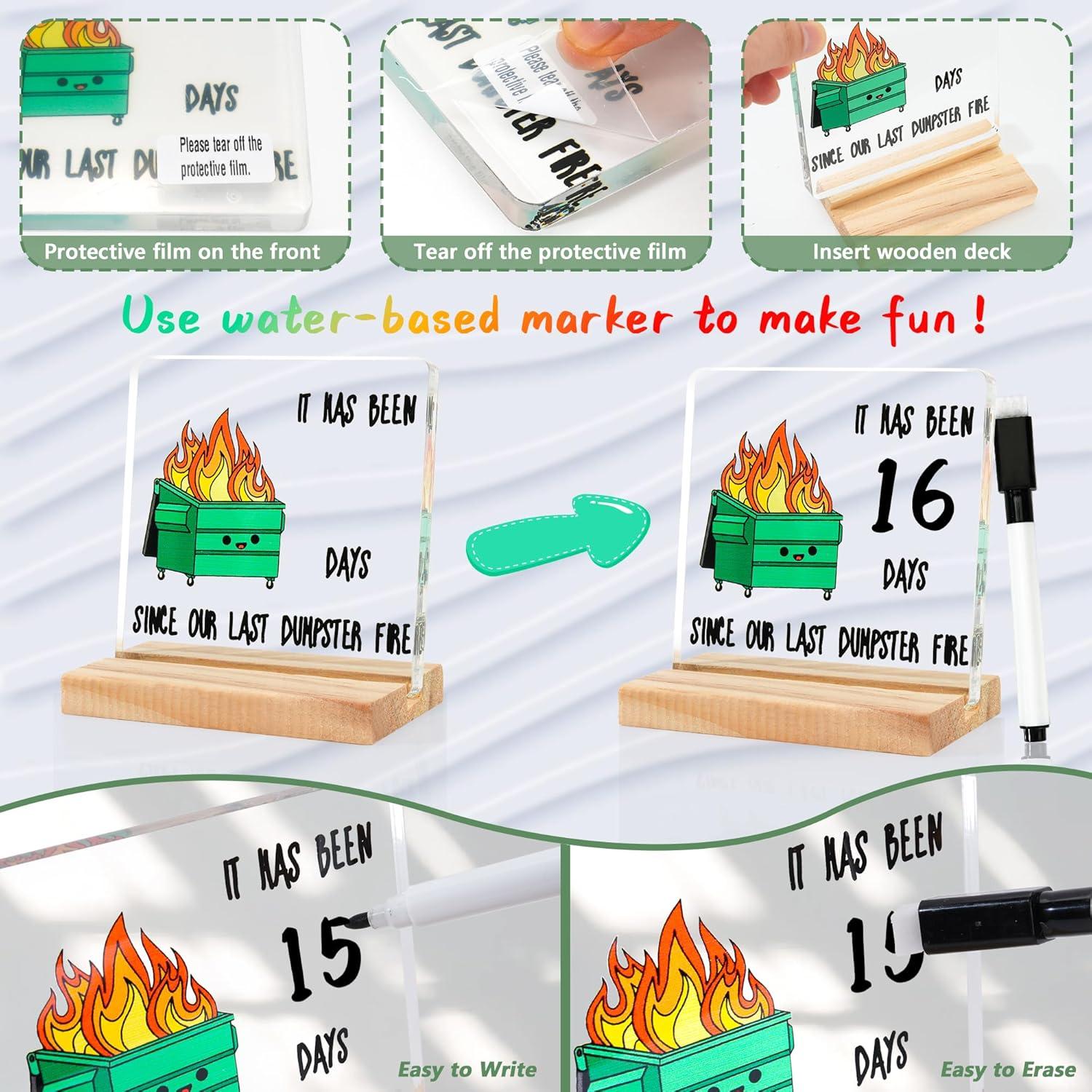 Conjunto de Decoración de Escritorio Verde CAREMORA con Fuego de Basura