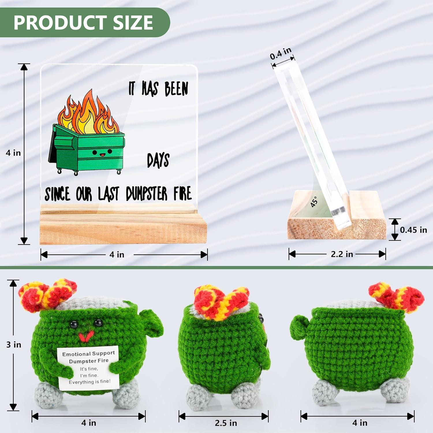 Conjunto de Decoración de Escritorio Verde CAREMORA con Fuego de Basura