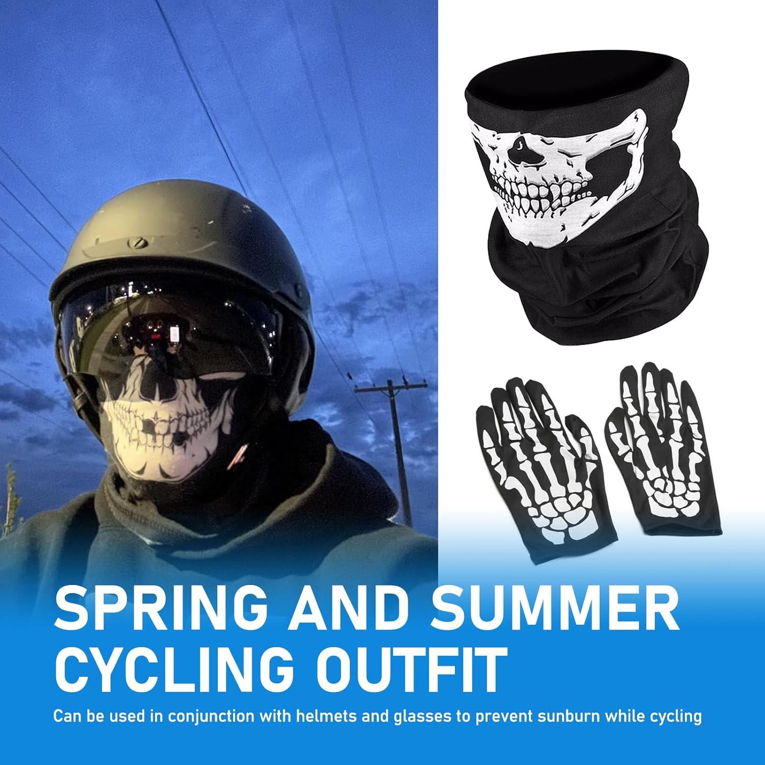 3 Piezas Tubo de Cuello DYEKNEE Negro Calavera Transpirable