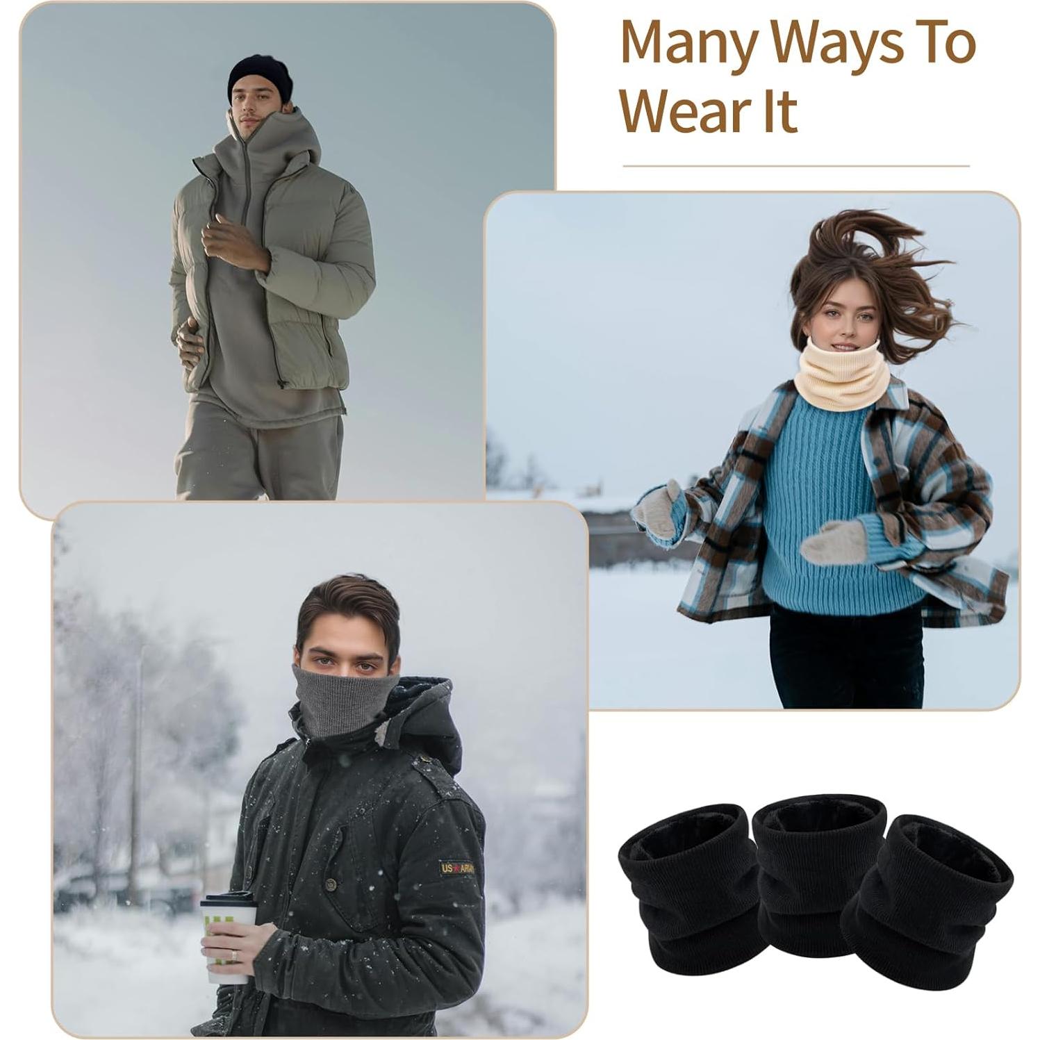 Paquete de 3 Calentadores de Cuello Térmicos Polar Unisex