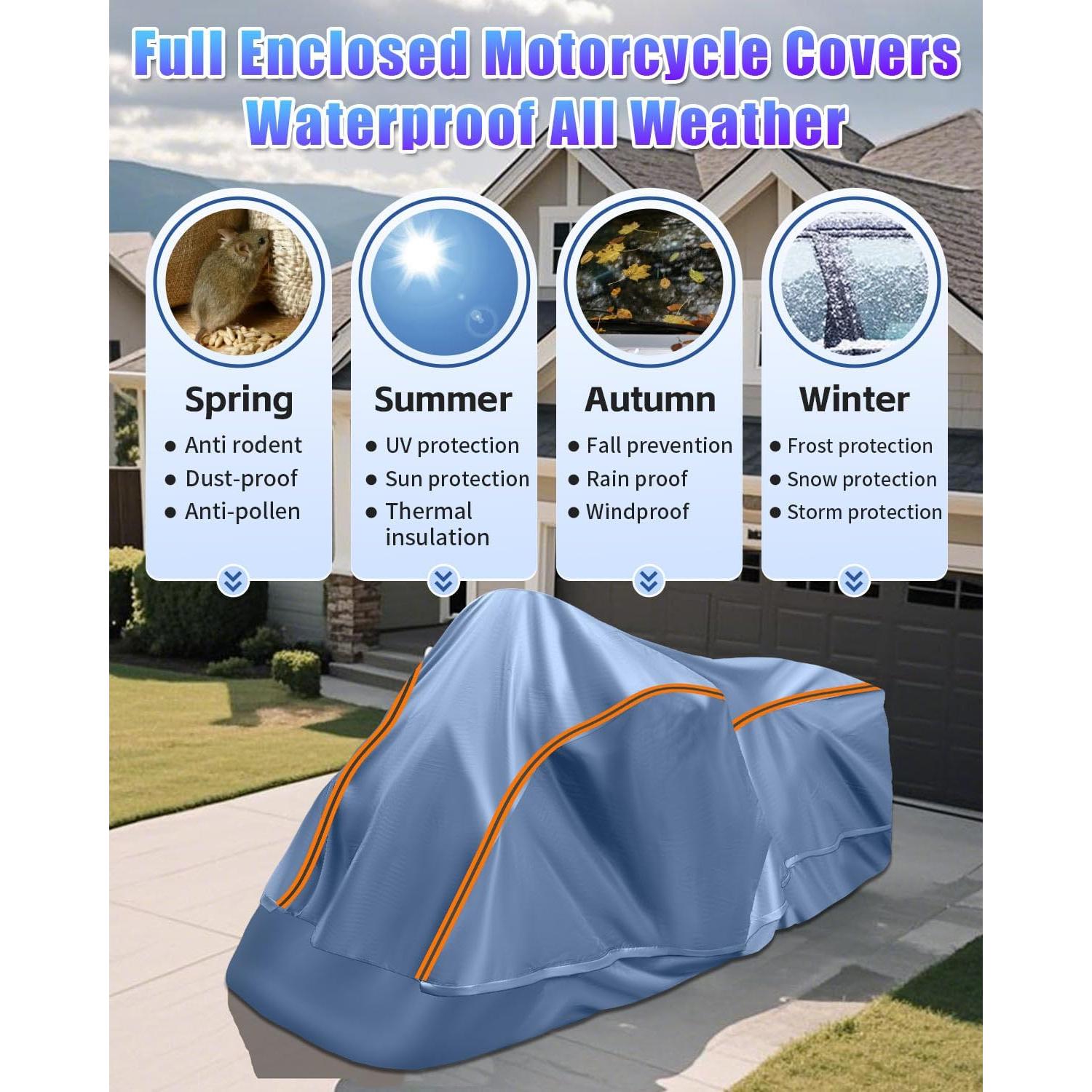 Funda de Motocicleta TAJSJNG TA-MTC220 A Prueba de Agua 220 cm