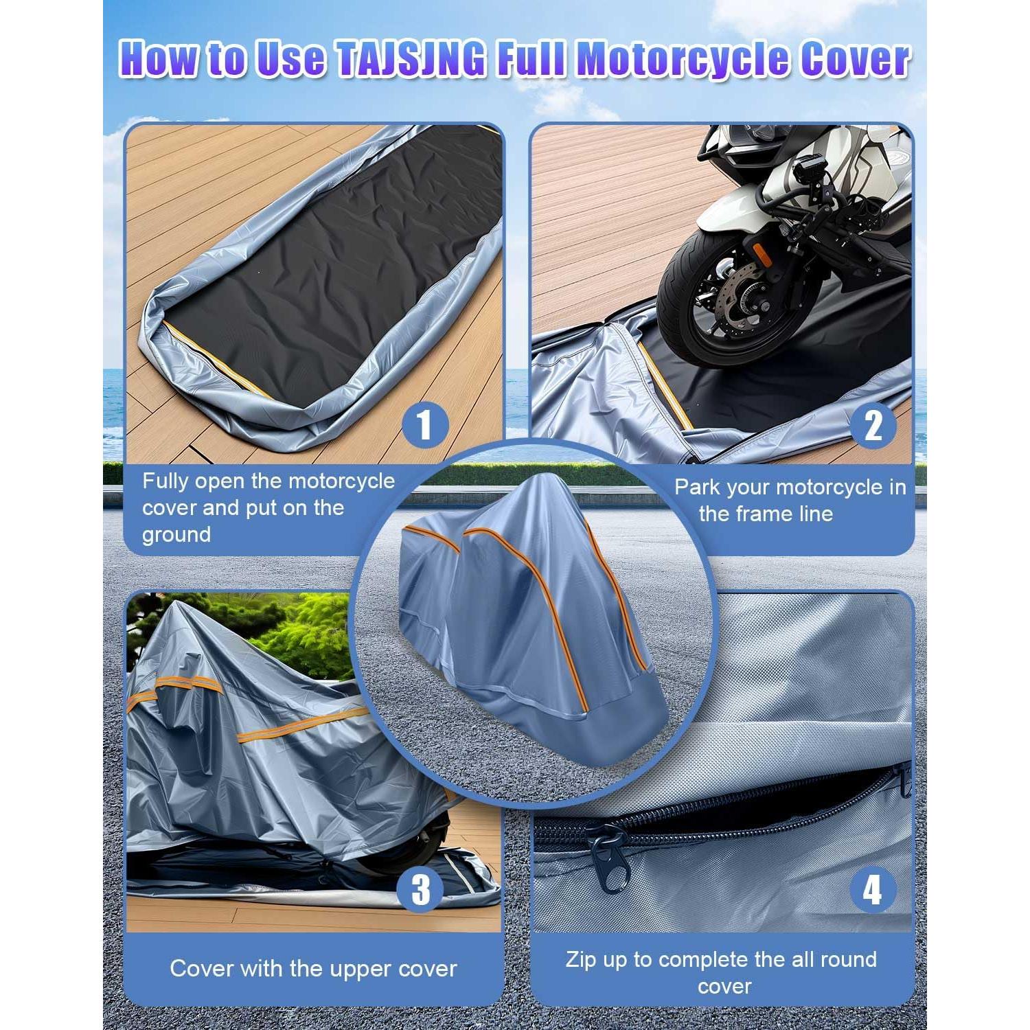 Funda de Motocicleta TAJSJNG TA-MTC220 A Prueba de Agua 220 cm