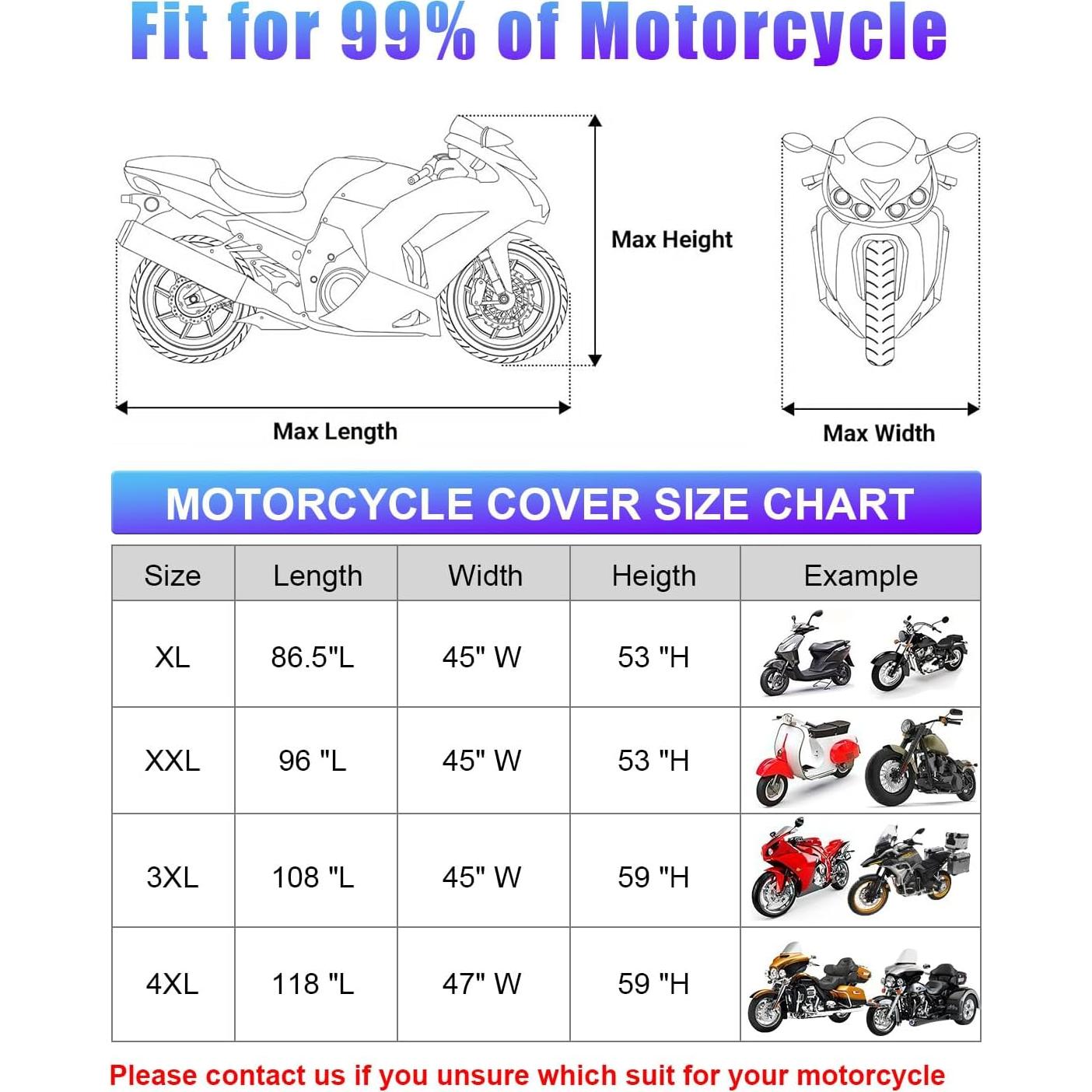 Funda de Motocicleta TAJSJNG TA-MTC220 A Prueba de Agua 220 cm
