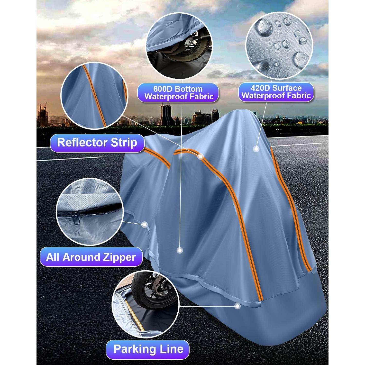 Funda de Motocicleta TAJSJNG TA-MTC220 A Prueba de Agua 220 cm