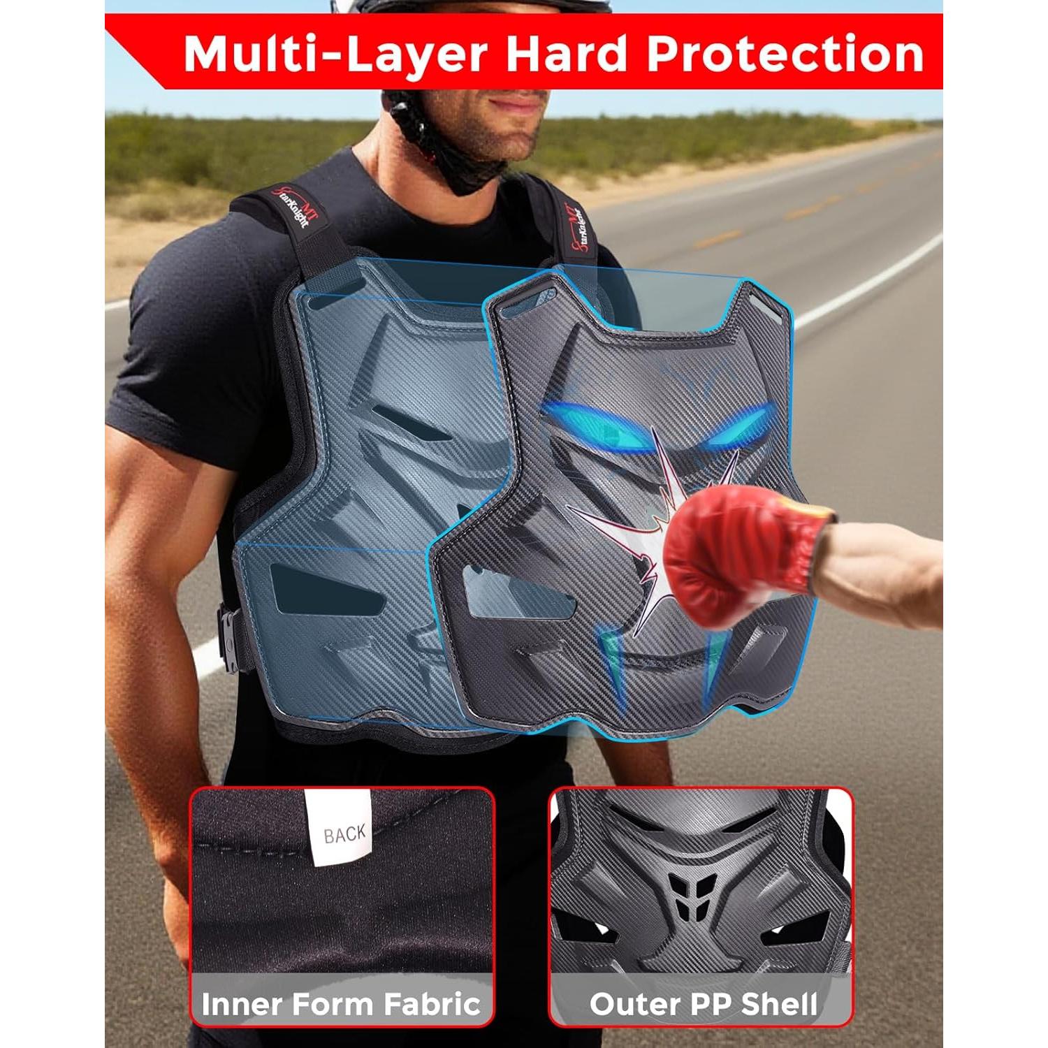 Armadura de Pecho StarknightMT Ajustable para Motocicleta Adulto