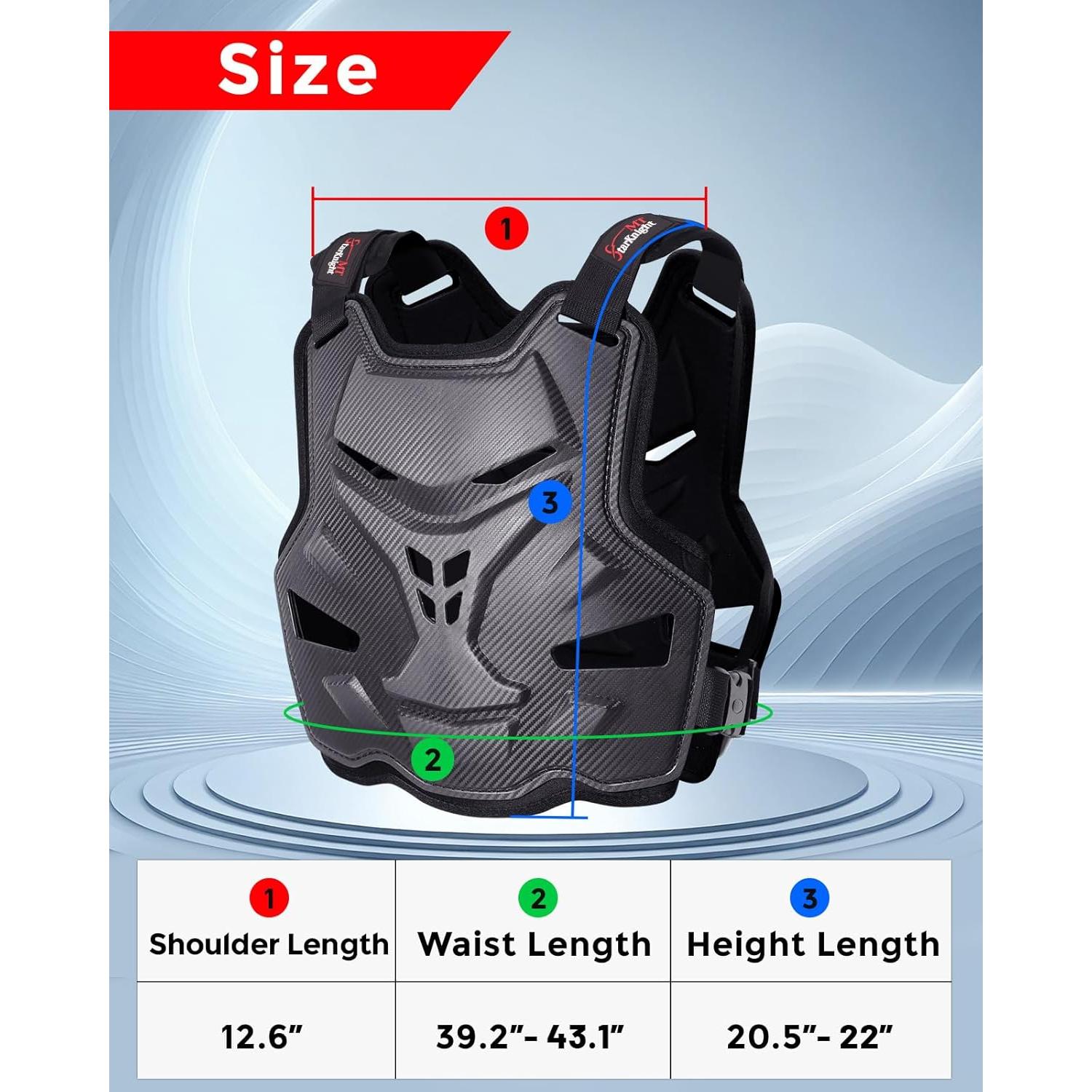 Armadura de Pecho StarknightMT Ajustable para Motocicleta Adulto