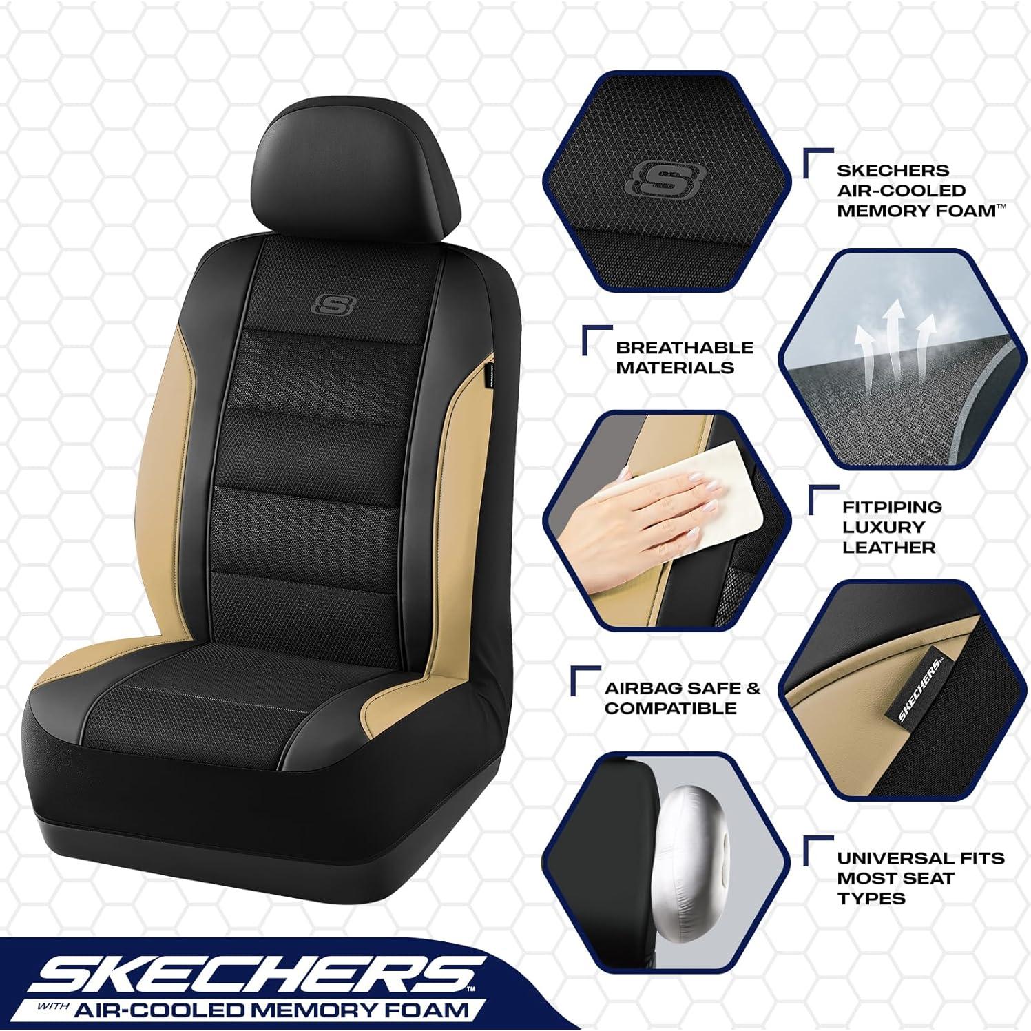 Funda de Asiento Skechers Juego Completo Espuma Memoria Beige