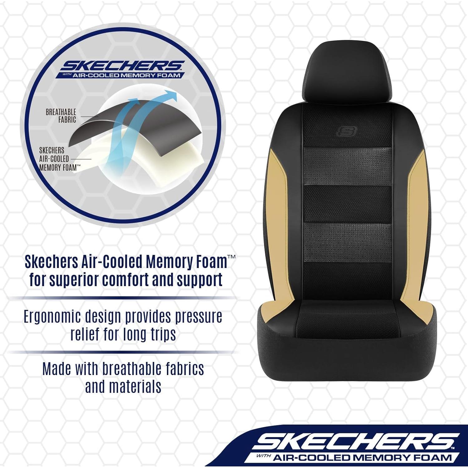 Funda de Asiento Skechers Juego Completo Espuma Memoria Beige