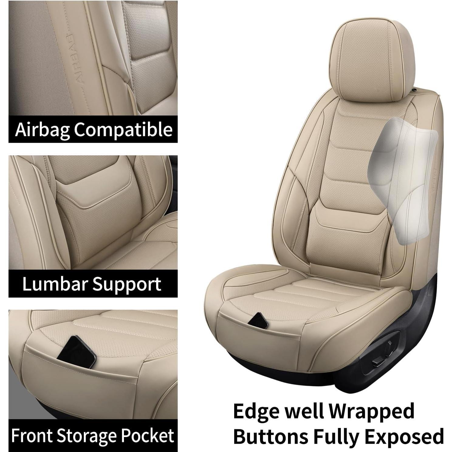 Cubiertas de Asientos de Coche Hoozoom HZ-01 Beige Juego Completo