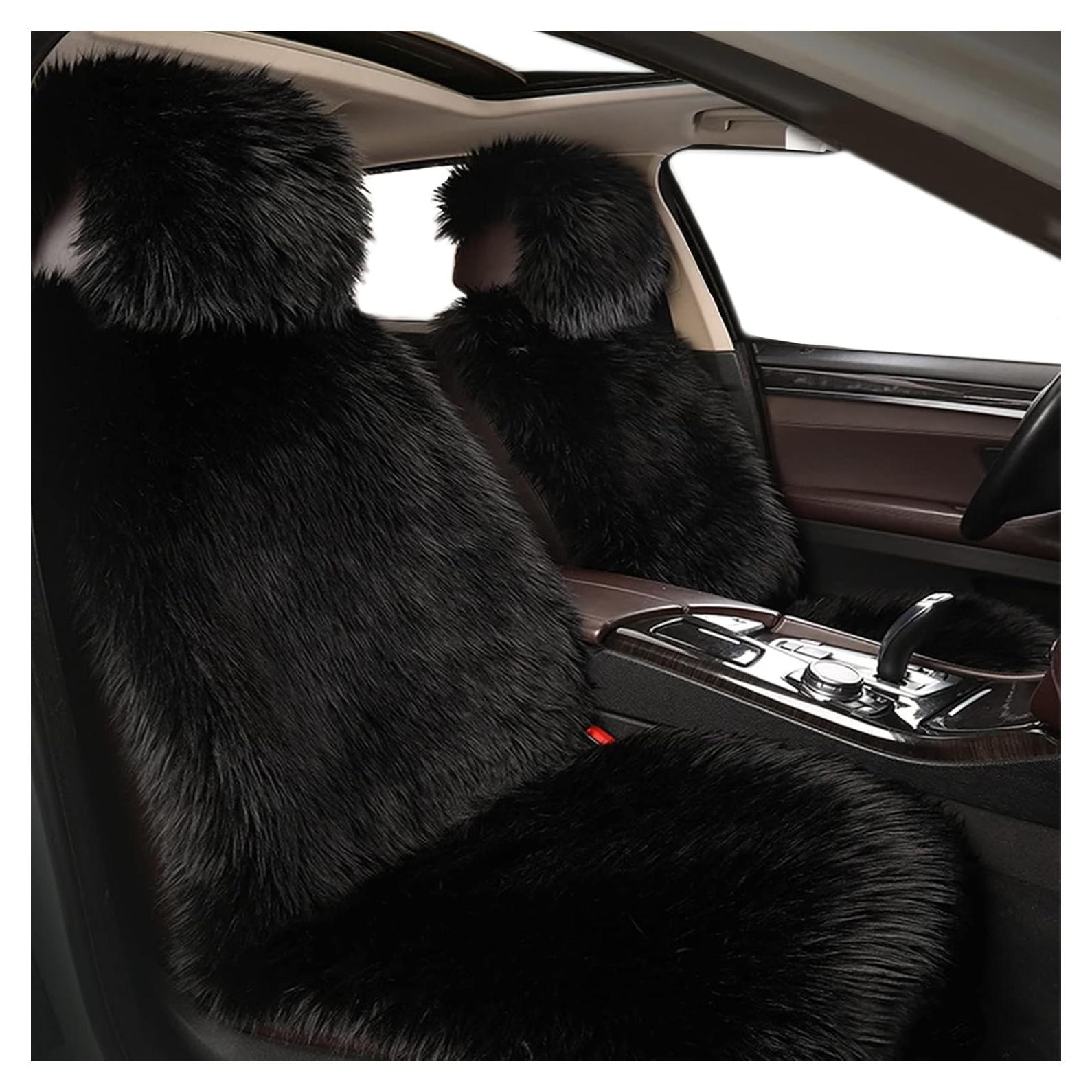 Cubierta de Asiento de Piel de Oveja Big Ant - Ajuste Universal, Negro