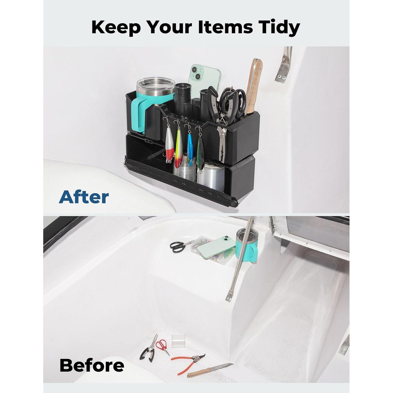 Soporte para Tazas KEMIMOTO para Barcos, Organizador Negro