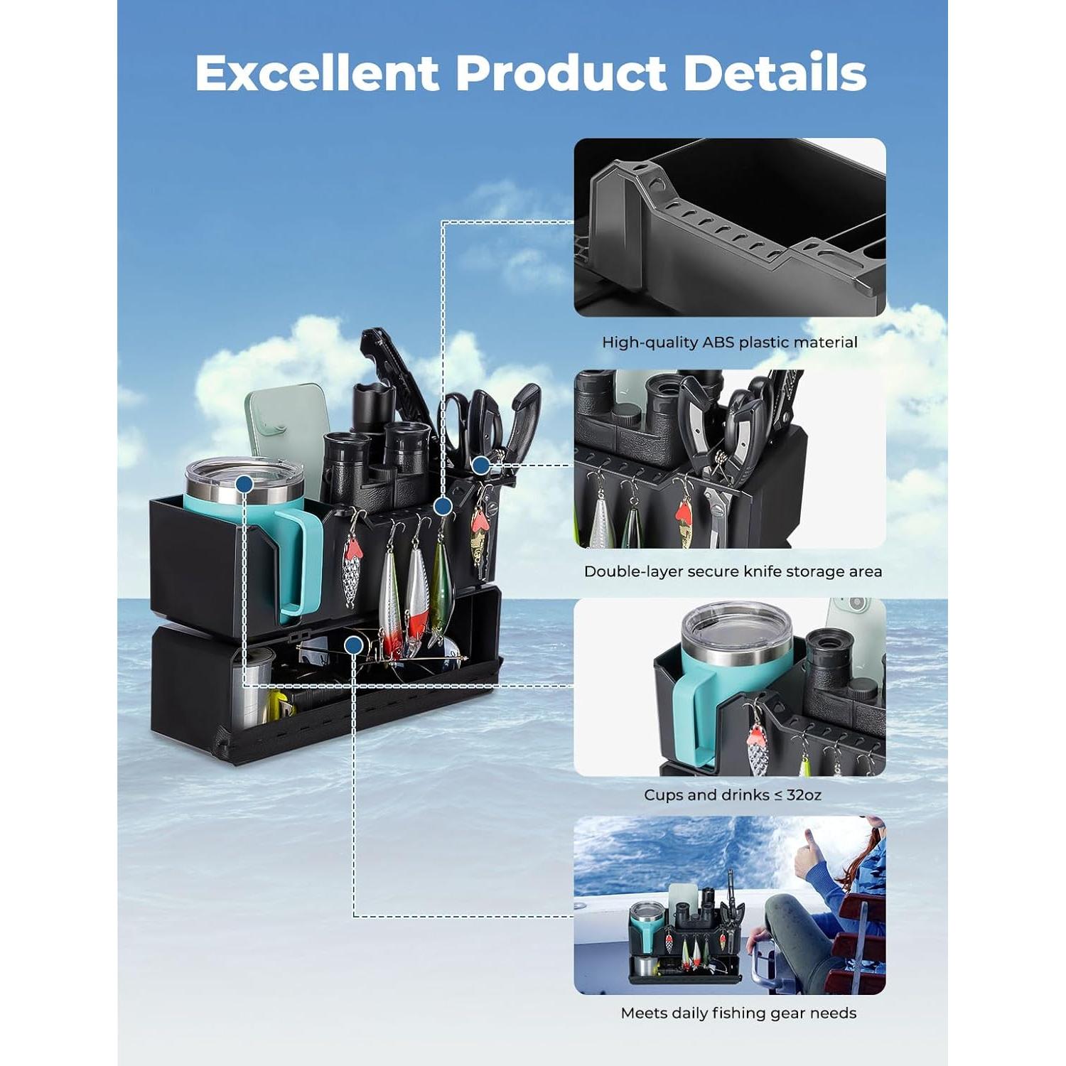 Soporte para Tazas KEMIMOTO para Barcos, Organizador Negro