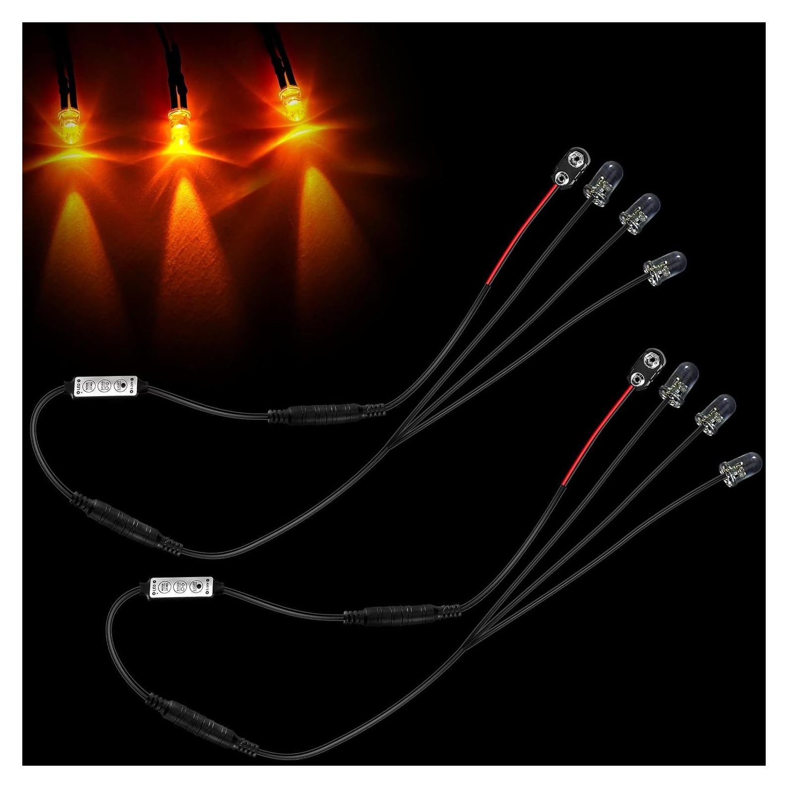 Kit de 2 luces LED efecto llama naranja Rossesay 12V
