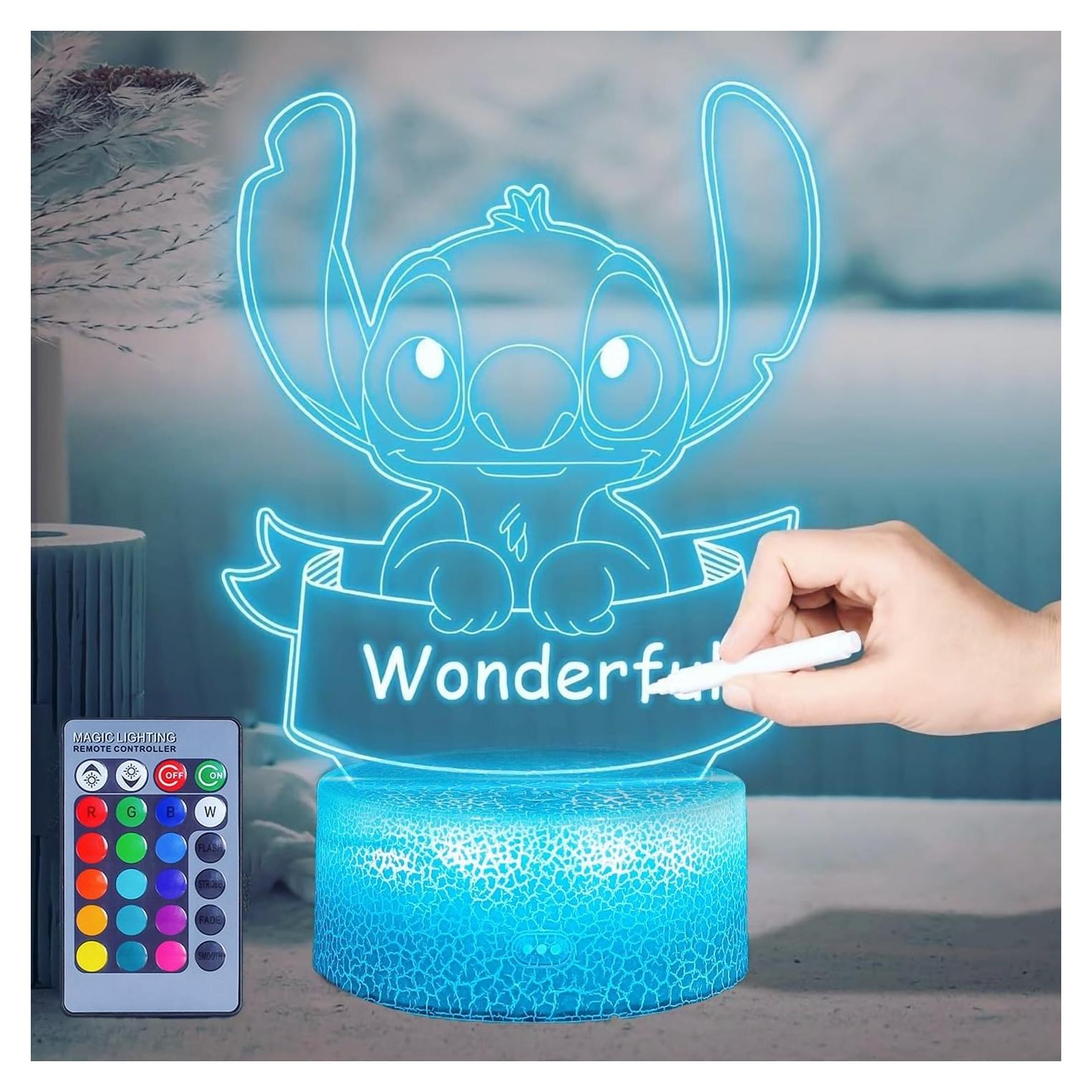 Luz Nocturna 3D Personalizada Hoofun con Control Remoto 16 Colores