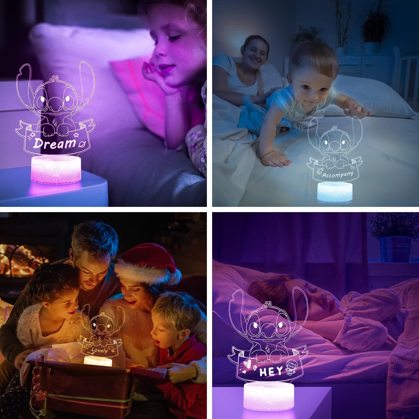 Luz Nocturna 3D Personalizada Hoofun con Control Remoto 16 Colores