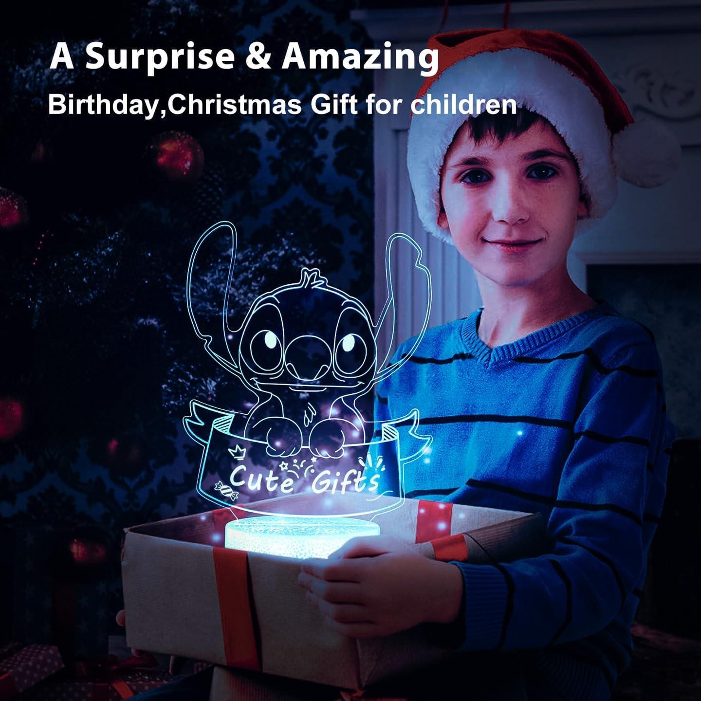 Luz Nocturna 3D Personalizada Hoofun con Control Remoto 16 Colores