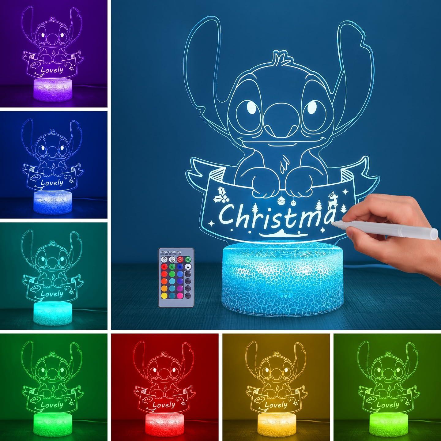 Luz Nocturna 3D Personalizada Hoofun con Control Remoto 16 Colores