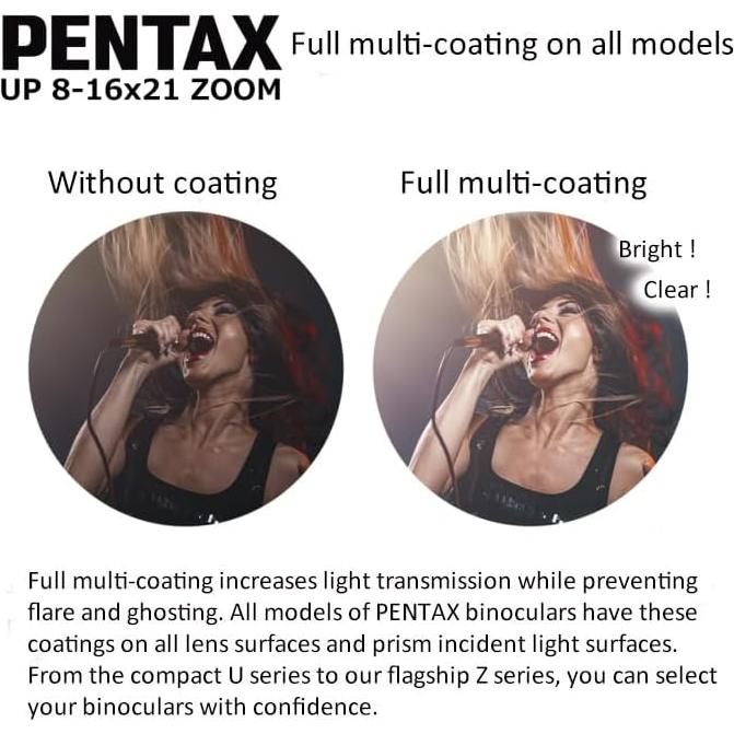 Binoculares Pentax UP 8-16x21 Negro - Compactos y Duraderos