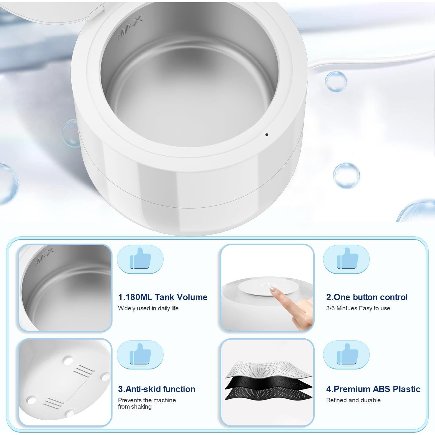 Limpiador Ultrasónico de Retenedores VovoZanium 180ml Blanco