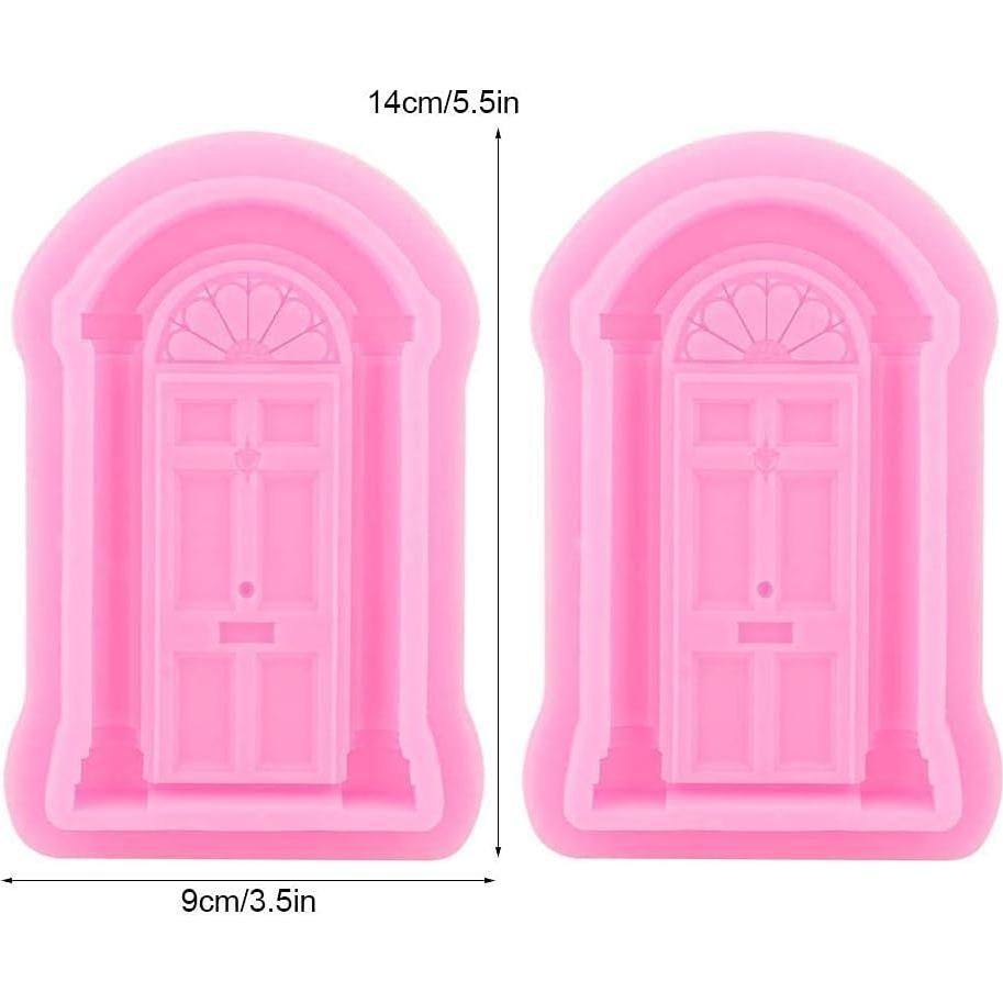 Juego de 2 Moldes de Silicona AUNMAS para Pasteles Rosa 14x9cm