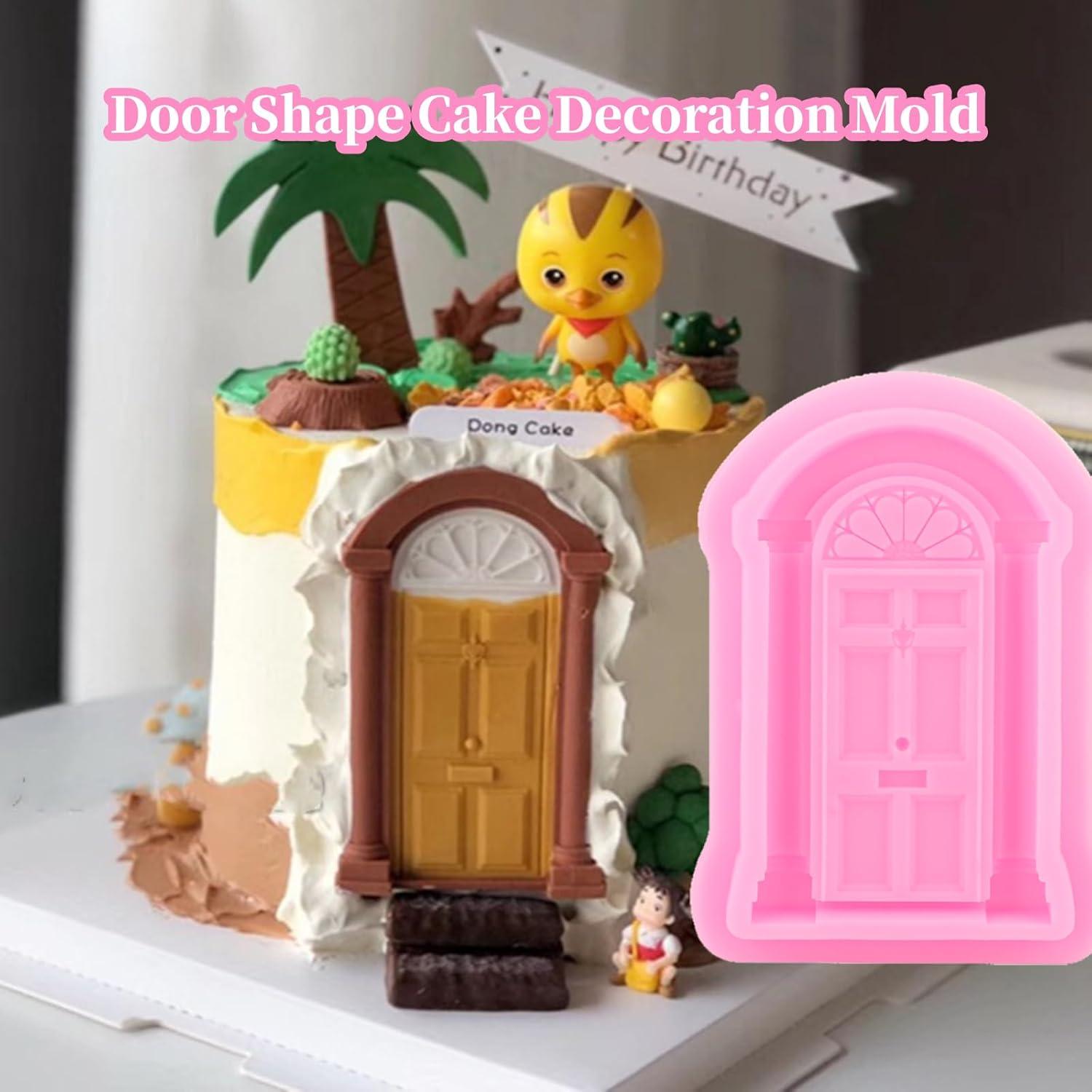 Juego de 2 Moldes de Silicona AUNMAS para Pasteles Rosa 14x9cm