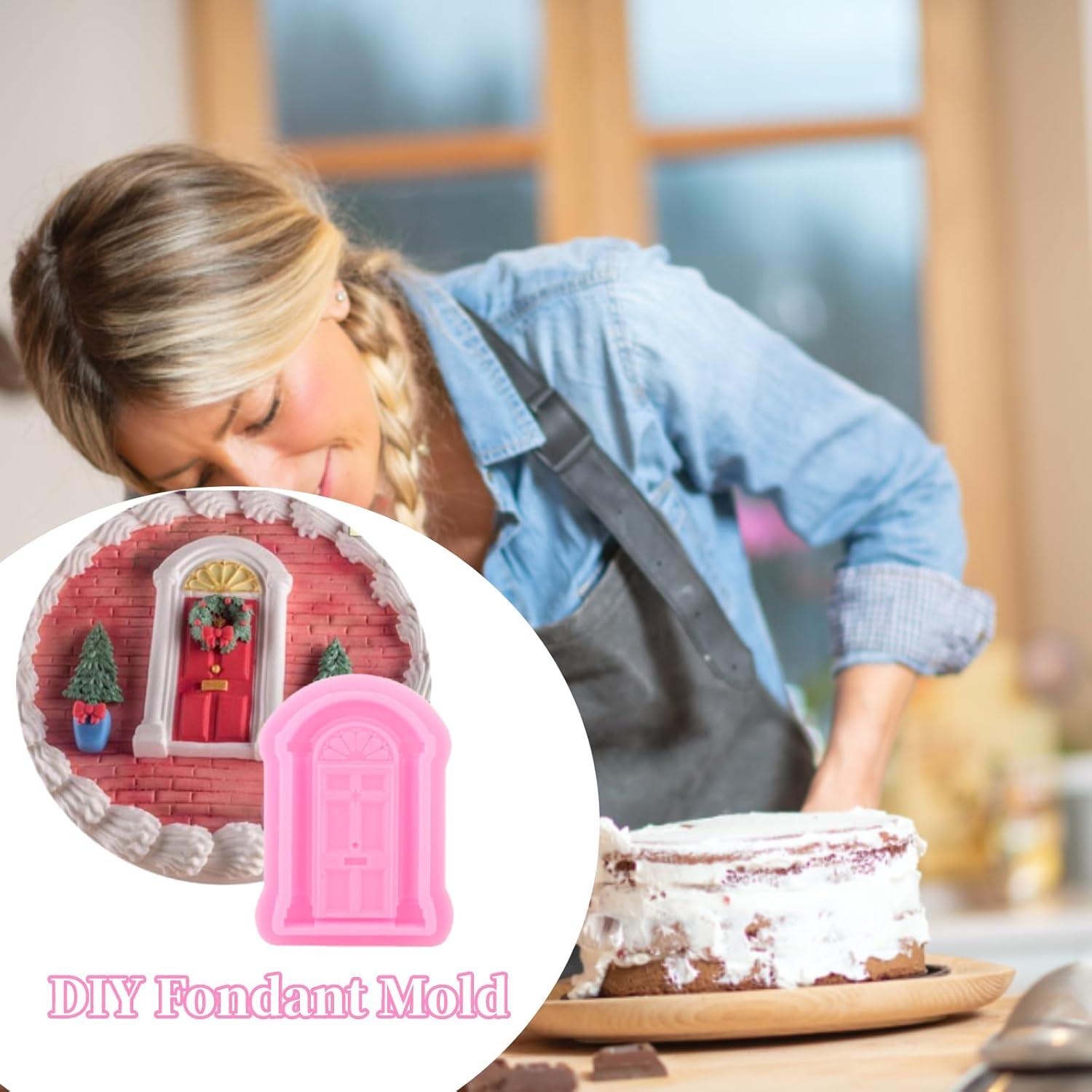 Juego de 2 Moldes de Silicona AUNMAS para Pasteles Rosa 14x9cm