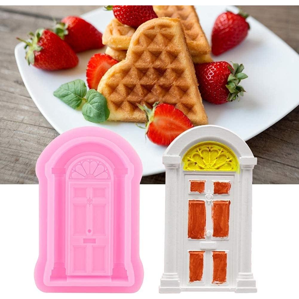 Juego de 2 Moldes de Silicona AUNMAS para Pasteles Rosa 14x9cm