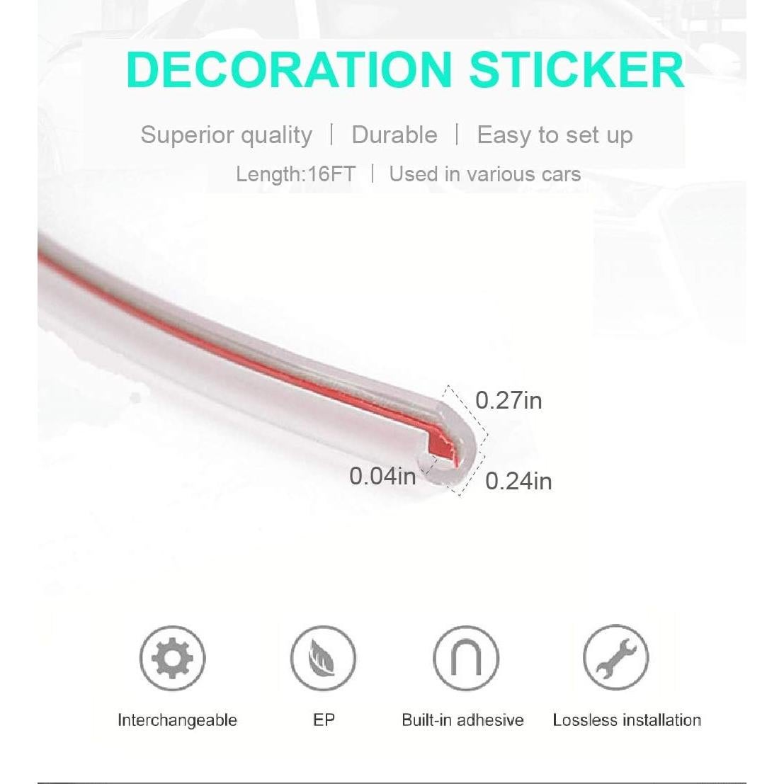 Protector de Bordes de Puertas de Coche Yleternal 5M Transparente