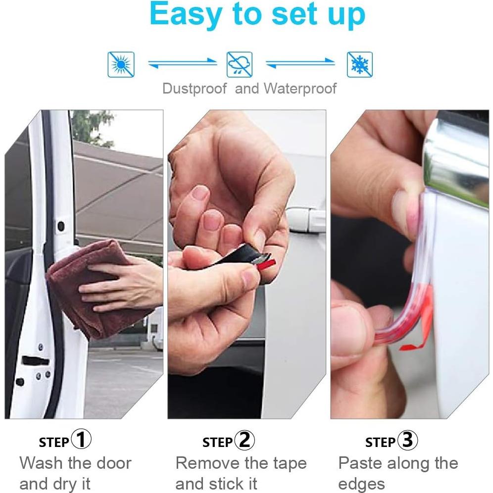 Protector de Bordes de Puertas de Coche Yleternal 5M Transparente
