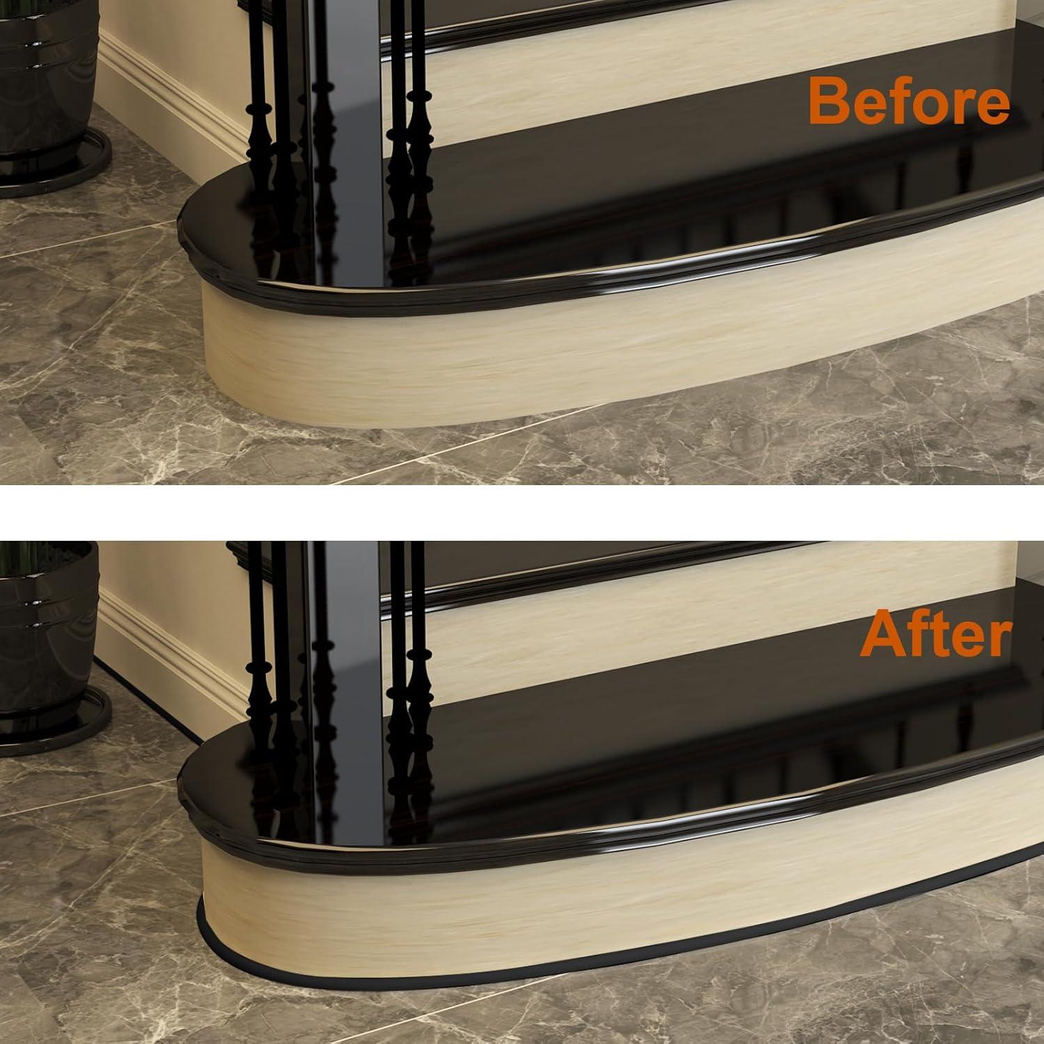 Moldura Flexible Autoadhesiva HJ HUAJ 99 cm Negra para Pisos