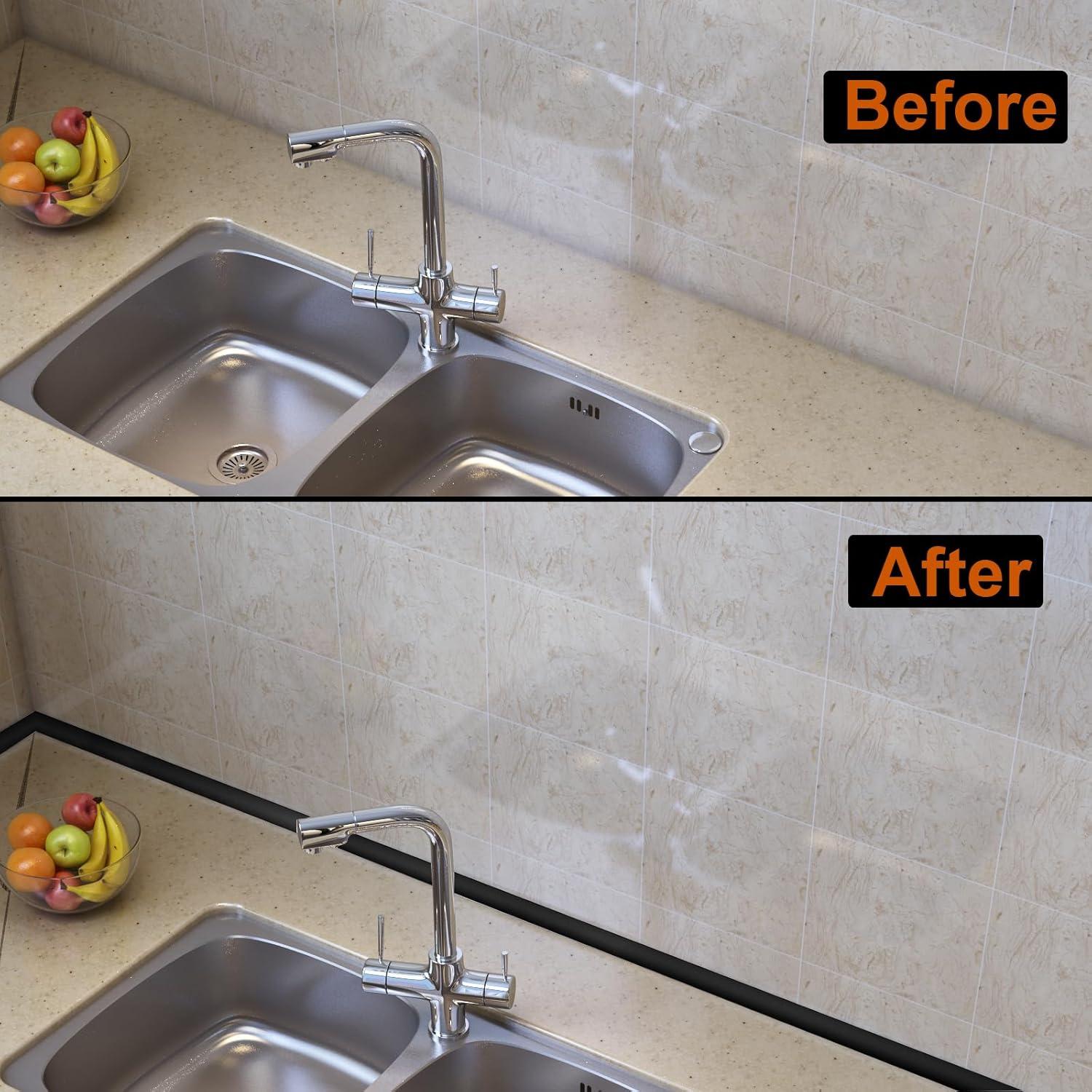 Moldura Flexible Autoadhesiva HJ HUAJ 99 cm Negra para Pisos