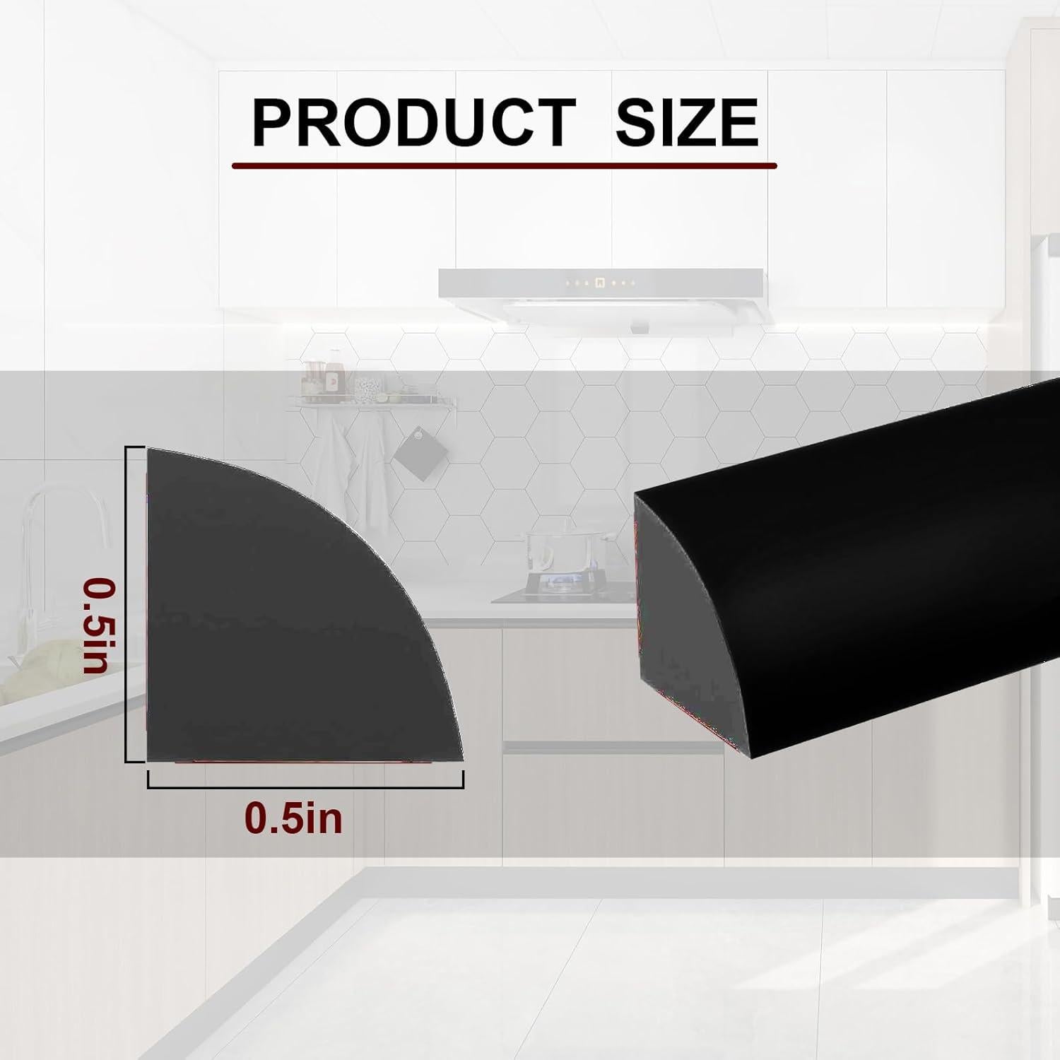 Moldura Flexible Autoadhesiva HJ HUAJ 99 cm Negra para Pisos