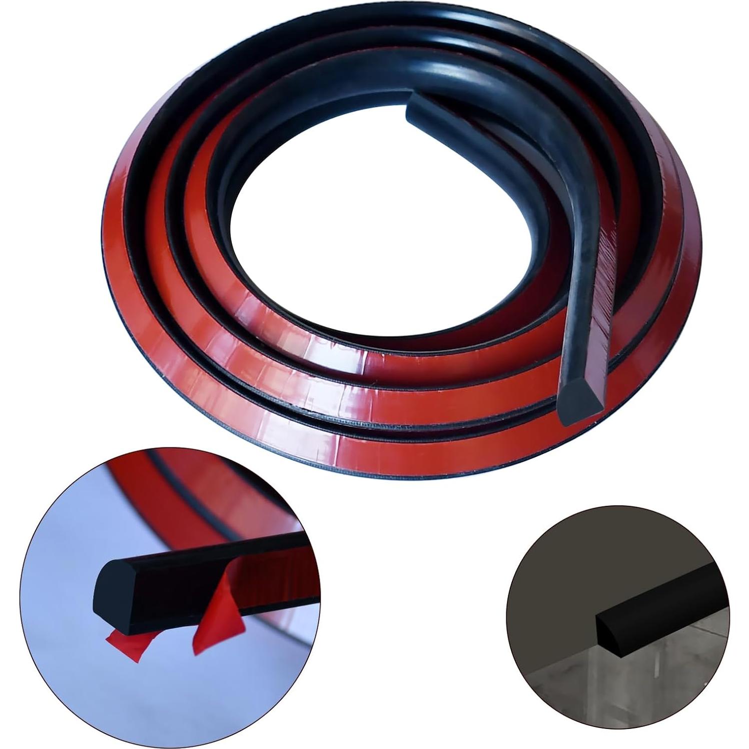 Moldura Flexible Autoadhesiva HJ HUAJ 99 cm Negra para Pisos