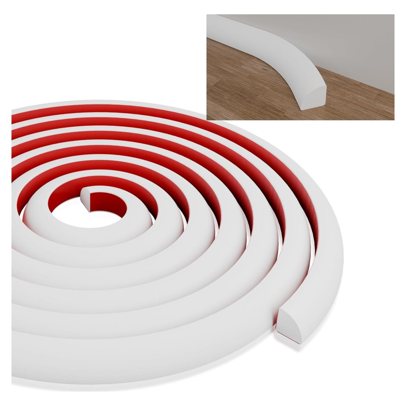 Moldura de goma flexible autoadhesiva Lauyeboho 6.1m blanca