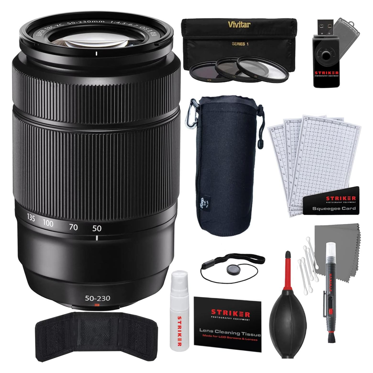 Lente Fujifilm XC 50-230mm f/4.5-6.7 OIS II + Kit Fotográfico 11 Pzs
