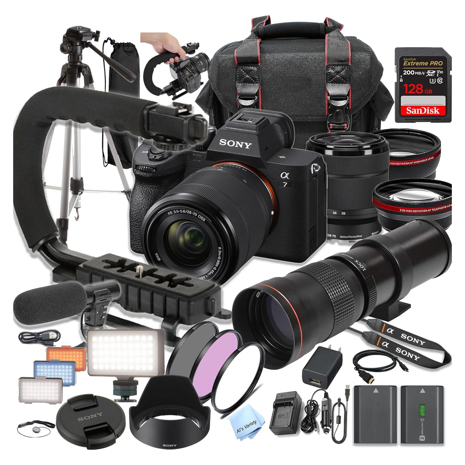 Cámara Sony Alpha A7 IV + Lente Telefoto 420-800mm + Accesorios