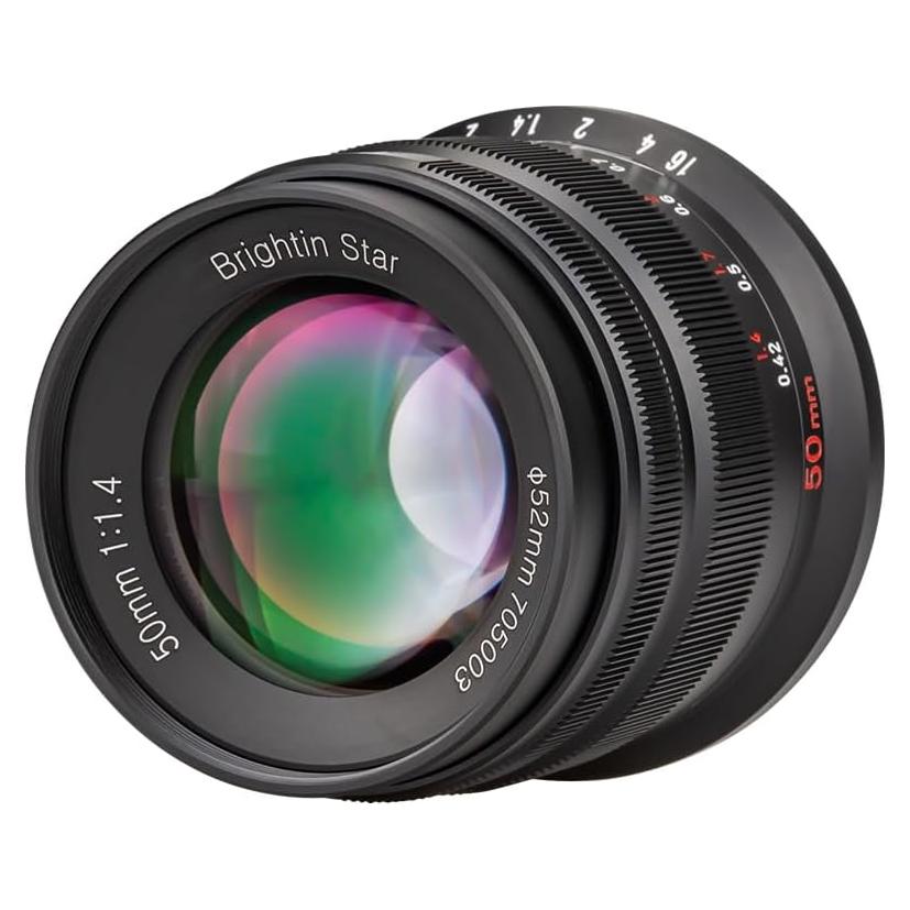 Lente 50mm F1.4 Manual BRIGHTIN STAR para Canon EOS-M Negro