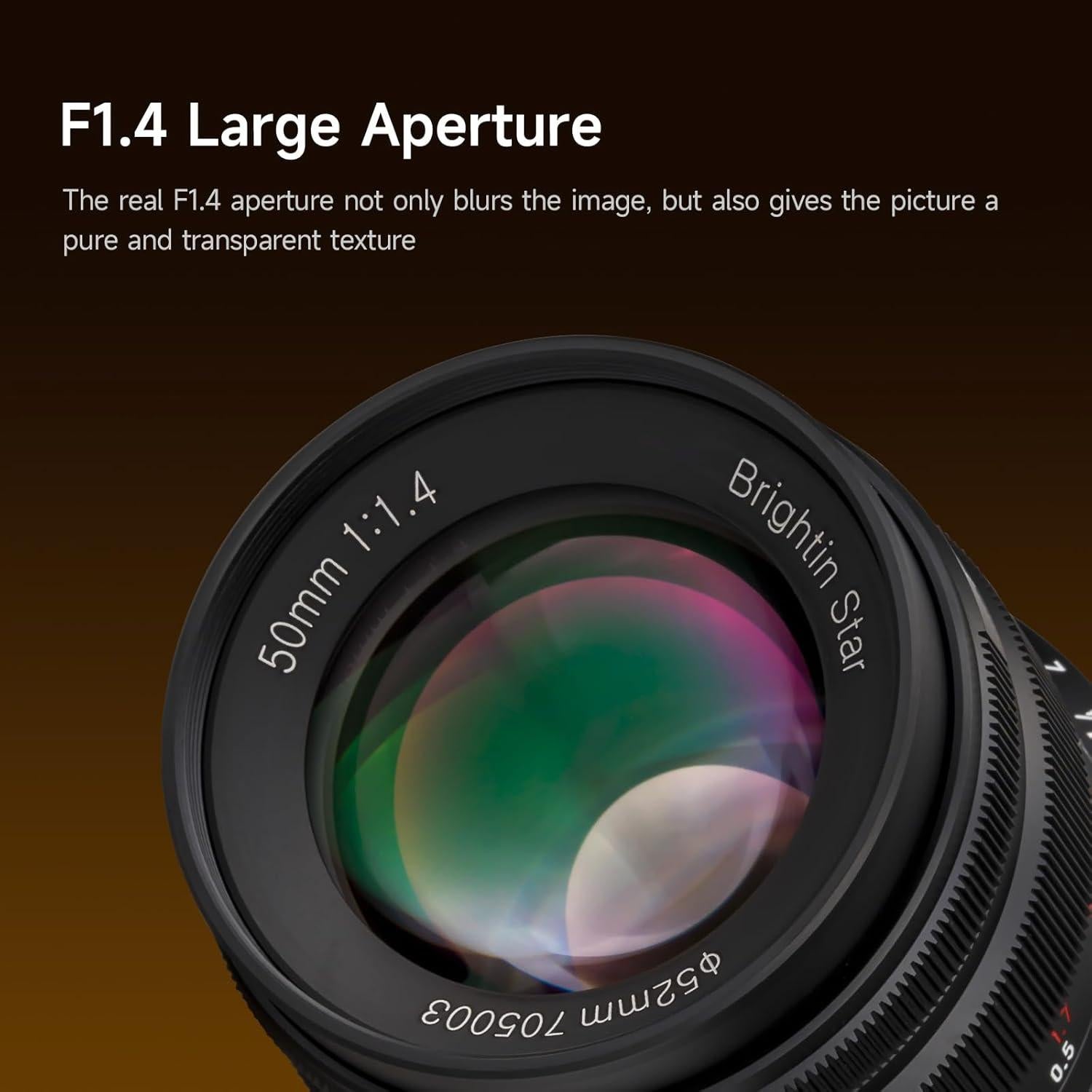 Lente 50mm F1.4 Manual BRIGHTIN STAR para Canon EOS-M Negro