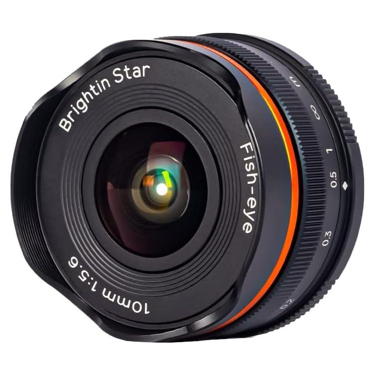 10mm F5.6 Fisheye Lens for Olympus Lumix M43 Mount Mirrorless Cameras, Manual Focus Prime Ultra-Wide Angle APS-C Lens Fit for G7,GX85,GX9,G95,GH5,GH6,G100,G9(Black)