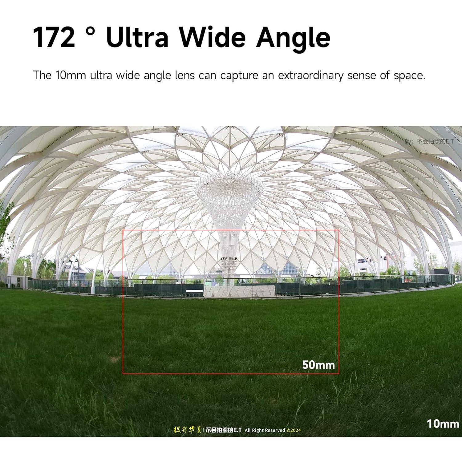 10mm F5.6 Fisheye Lens for Olympus Lumix M43 Mount Mirrorless Cameras, Manual Focus Prime Ultra-Wide Angle APS-C Lens Fit for G7,GX85,GX9,G95,GH5,GH6,G100,G9(Black)