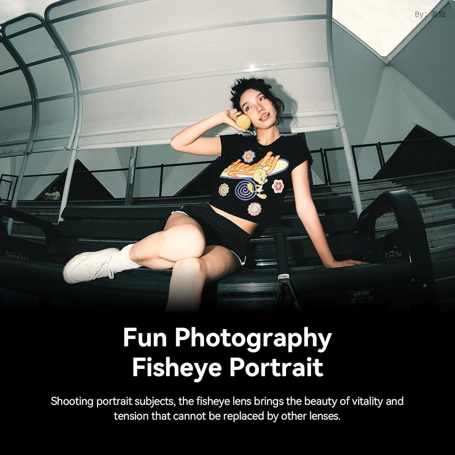 10mm F5.6 Fisheye Lens for Olympus Lumix M43 Mount Mirrorless Cameras, Manual Focus Prime Ultra-Wide Angle APS-C Lens Fit for G7,GX85,GX9,G95,GH5,GH6,G100,G9(Black)