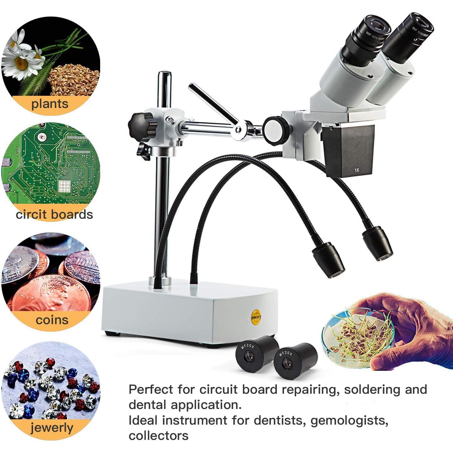 Microscopio Estéreo Binocular Swift S41-20, 10X-20X, LED