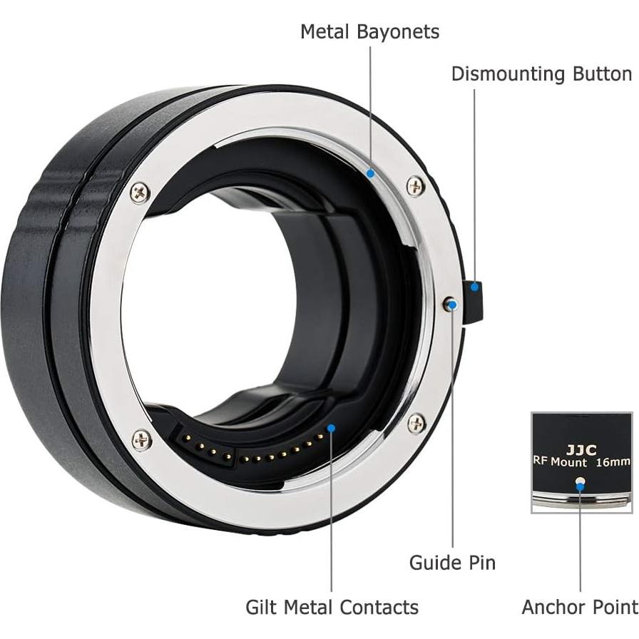 Juego de tubos de extensión JJC RF para Canon EOS R/RP/R6/R7/R8