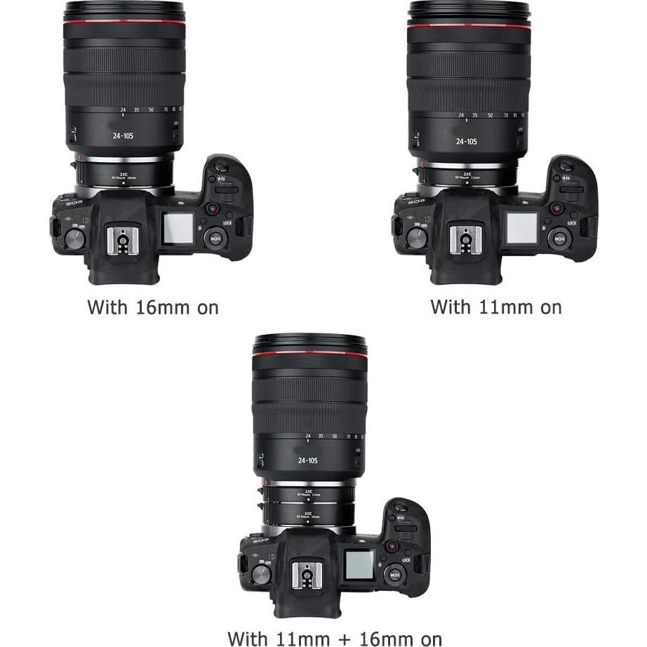 Juego de tubos de extensión JJC RF para Canon EOS R/RP/R6/R7/R8