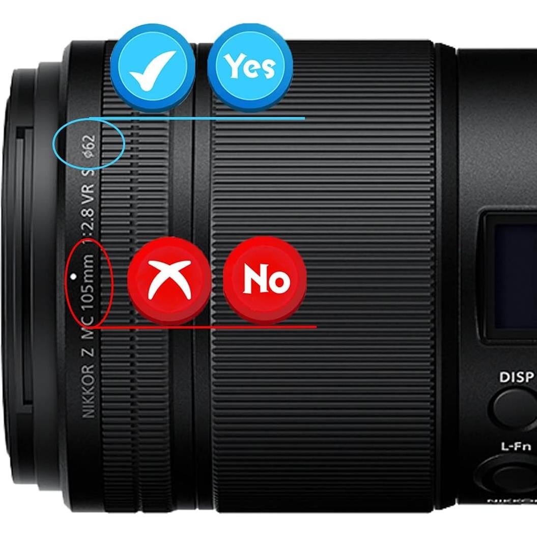 Tapa de lente 62mm para Nikon y Sony - 2 Pack