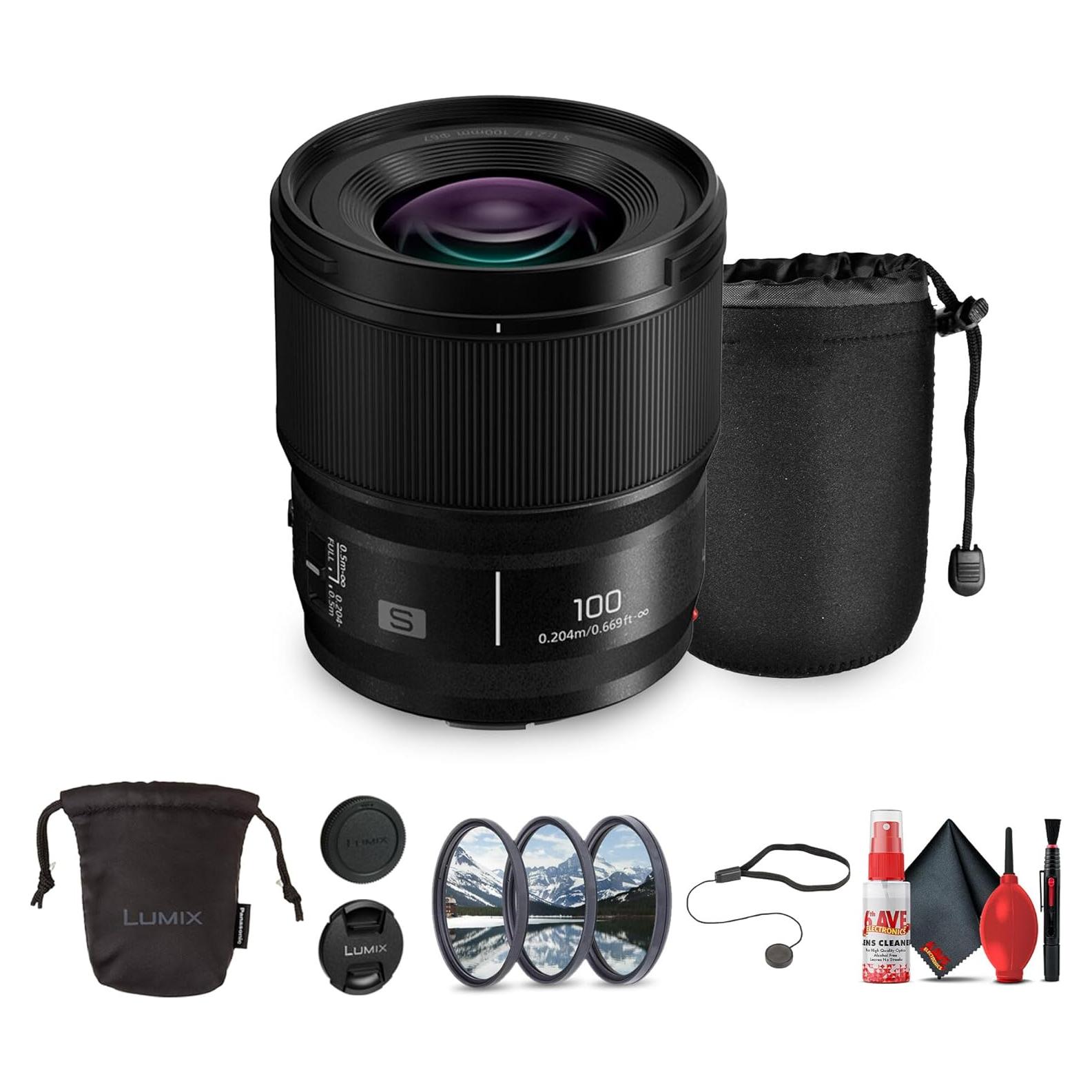 Lente Macro Panasonic Lumix S 100mm F2.8 Montura L + Accesorios